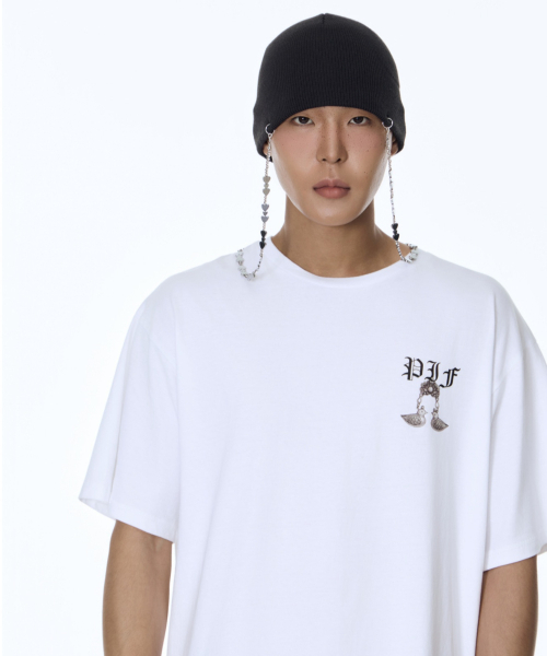 71TO96(チル ハナ トゥ グユク)の「Keyring Overfit T-Shirt (White)(Tシャツ/カットソー・レディース・ホワイト・FREE)」の2枚目の写真