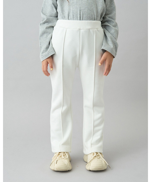 b・ROOM（ビールーム）の「【デイリースタンダードウェアシリーズ】【吸水速乾】センタープリーツフレアスウェットパンツ（その他パンツ・キッズ・ダークブラウン/ブルーグレー/オフホワイト/トップグレー/パープル/ブラック/ライトピンク・100cm/110cm/120cm/130cm/140cm/150cm）」の2枚目の写真