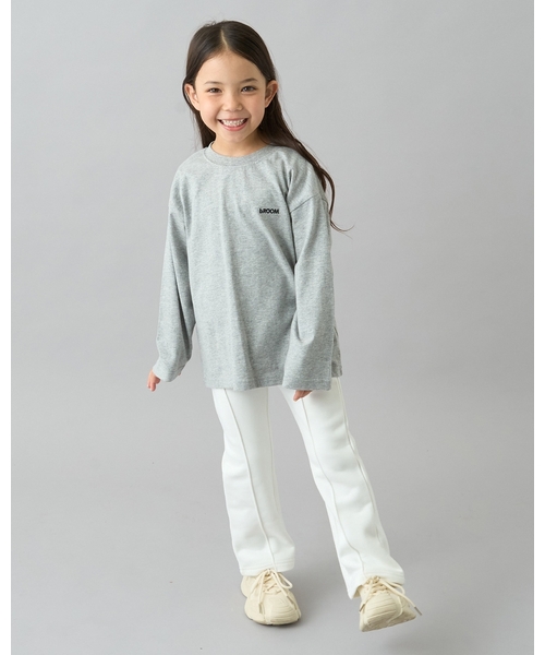 b・ROOM（ビールーム）の「【デイリースタンダードウェアシリーズ】【吸水速乾】センタープリーツフレアスウェットパンツ（その他パンツ・キッズ・ダークブラウン/ブルーグレー/オフホワイト/トップグレー/パープル/ブラック/ライトピンク・100cm/110cm/120cm/130cm/140cm/150cm）」の11枚目の写真