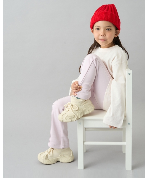 b・ROOM（ビールーム）の「【デイリースタンダードウェアシリーズ】【吸水速乾】センタープリーツフレアスウェットパンツ（その他パンツ・キッズ・ダークブラウン/ブルーグレー/オフホワイト/トップグレー/パープル/ブラック/ライトピンク・100cm/110cm/120cm/130cm/140cm/150cm）」の15枚目の写真