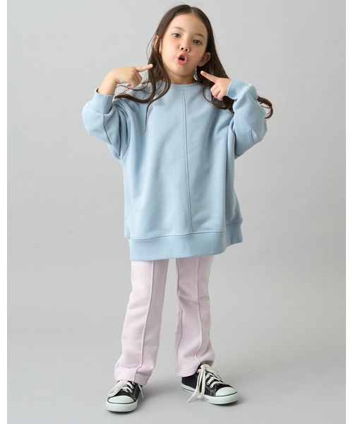 b・ROOM（ビールーム）の「【デイリースタンダードウェアシリーズ】【吸水速乾】センタープリーツフレアスウェットパンツ（その他パンツ・キッズ・ダークブラウン/ブルーグレー/オフホワイト/トップグレー/パープル/ブラック/ライトピンク・100cm/110cm/120cm/130cm/140cm/150cm）」の16枚目の写真