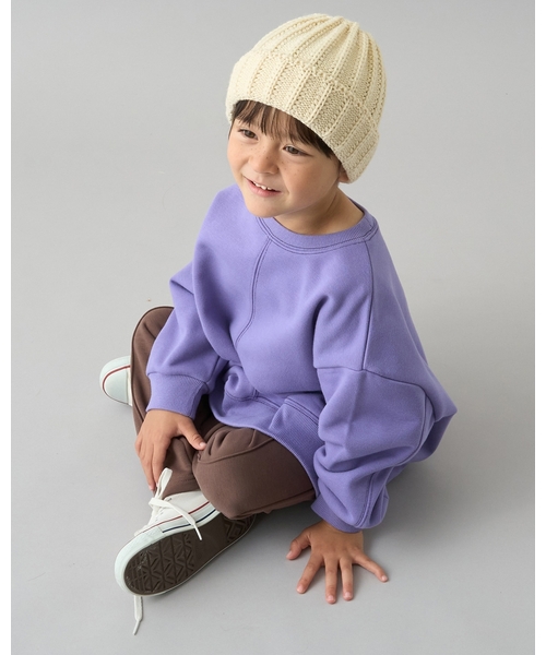 b・ROOM（ビールーム）の「【デイリースタンダードウェアシリーズ】【吸水速乾】センタープリーツフレアスウェットパンツ（その他パンツ・キッズ・ダークブラウン/ブルーグレー/オフホワイト/トップグレー/パープル/ブラック/ライトピンク・100cm/110cm/120cm/130cm/140cm/150cm）」の17枚目の写真