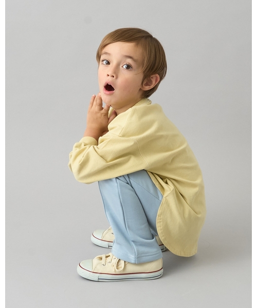 b・ROOM（ビールーム）の「【デイリースタンダードウェアシリーズ】【吸水速乾】センタープリーツフレアスウェットパンツ（その他パンツ・キッズ・ダークブラウン/ブルーグレー/オフホワイト/トップグレー/パープル/ブラック/ライトピンク・100cm/110cm/120cm/130cm/140cm/150cm）」の20枚目の写真