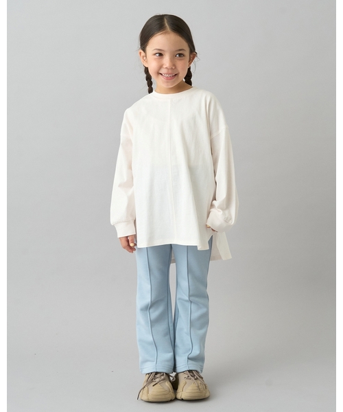 b・ROOM（ビールーム）の「【デイリースタンダードウェアシリーズ】【吸水速乾】センタープリーツフレアスウェットパンツ（その他パンツ・キッズ・ダークブラウン/ブルーグレー/オフホワイト/トップグレー/パープル/ブラック/ライトピンク・100cm/110cm/120cm/130cm/140cm/150cm）」の22枚目の写真