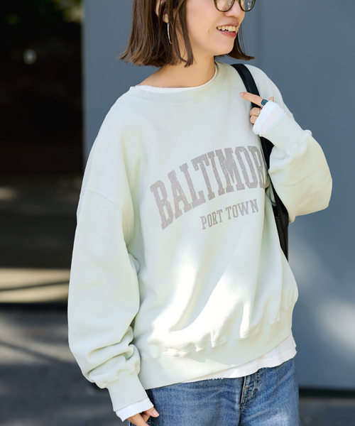 FRAMeWORK（フレームワーク）の「PRINT スウェット（スウェット・レディース・アイボリー/ダークグリーン/ブルー/ブラウン・FREE）」の4枚目の写真