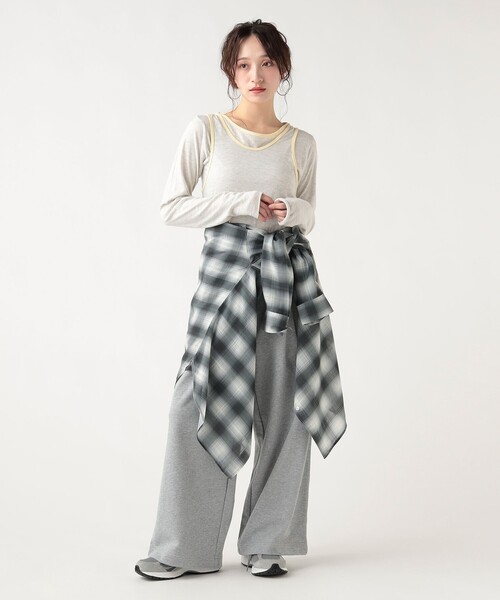 BEAMS HEART（ビームスハート）の「チェック柄 シアー ボタンシャツ（シャツ/ブラウス・レディース・ピンク/サックスブルー/オフホワイト・FREE）」の4枚目の写真