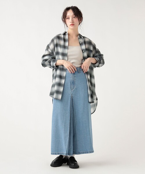 BEAMS HEART（ビームスハート）の「チェック柄 シアー ボタンシャツ（シャツ/ブラウス・レディース・ピンク/サックスブルー/オフホワイト・FREE）」の5枚目の写真