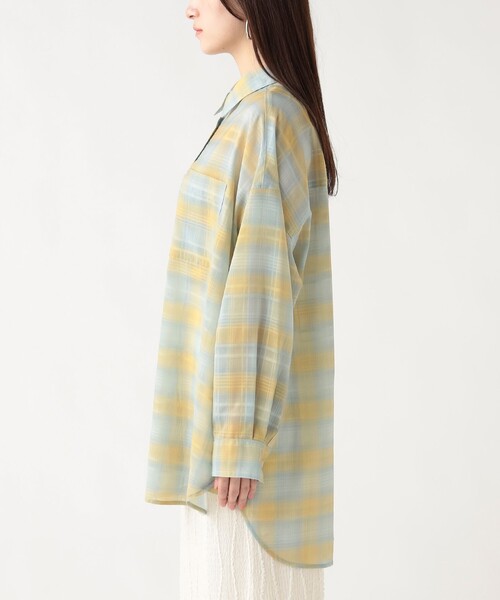 BEAMS HEART（ビームスハート）の「チェック柄 シアー ボタンシャツ（シャツ/ブラウス・レディース・ピンク/サックスブルー/オフホワイト・FREE）」の17枚目の写真
