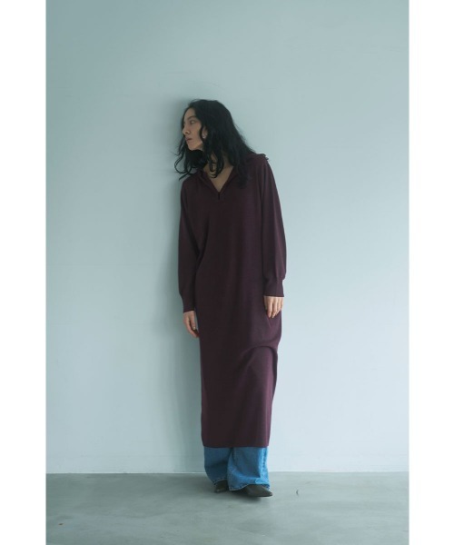 marjour（マージュール）の「HOODED KNIT ONEPIECE（ワンピース・レディース・ブラウン・M）」の2枚目の写真