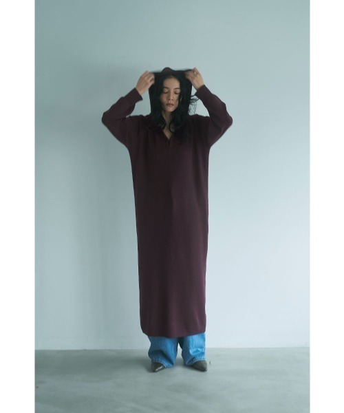 marjour（マージュール）の「HOODED KNIT ONEPIECE（ワンピース・レディース・ブラウン・M）」の9枚目の写真