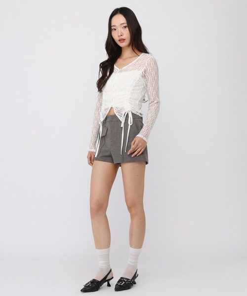 3.3 Field Trip (3.3フィールドトリップ)の「3.3 Field Trip/ストレッチタイトショートパンツ(その他パンツ・レディース・ブラック/グレー・MEDIUM/SMALL)」の7枚目の写真