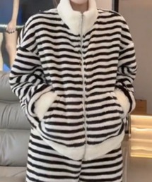 Ritzy（リッツィー）の「もこもこ柄デザイン ジップアップルームウェアセット（ルームウェア/パジャマ）」