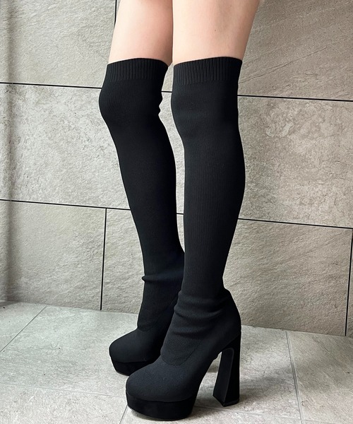 SPIRALGIRL（スパイラルガール）の「美脚ニーハイブーツ（ブーツ・レディース・ブラック・SMALL/MEDIUM）」の5枚目の写真