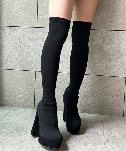 SPIRALGIRL（スパイラルガール）の「美脚ニーハイブーツ（ブーツ・レディース・ブラック・SMALL/MEDIUM）」の7枚目の写真