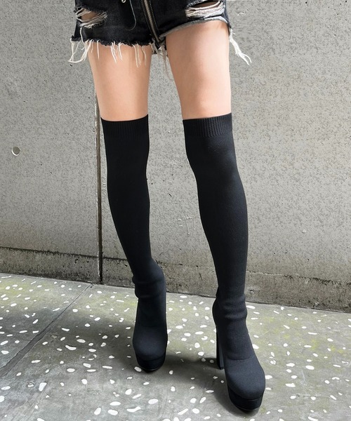 SPIRALGIRL（スパイラルガール）の「美脚ニーハイブーツ（ブーツ・レディース・ブラック・SMALL/MEDIUM）」の13枚目の写真