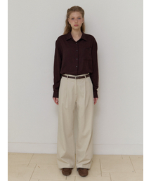 semi-wide chino pants - stone beige