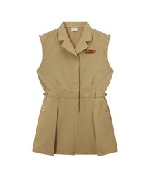 ANTOMARS（アントゥマーズ）の「カラーネック スリーブレス ジャンプスーツ レディース ベージュ（つなぎ/オールインワン）」