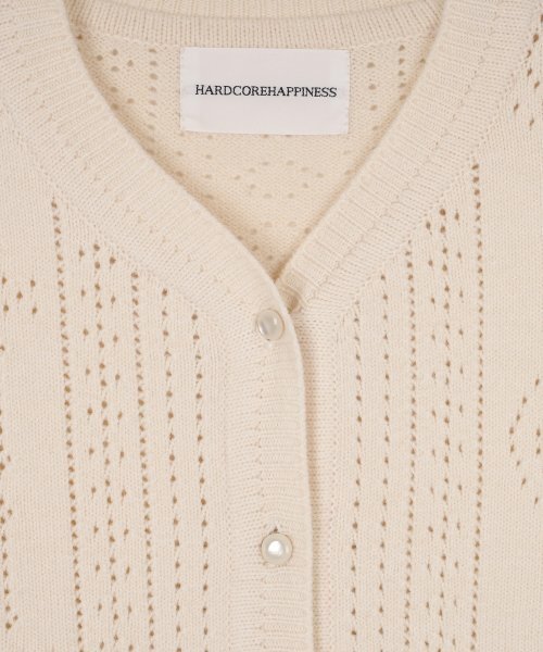 HARDCORE HAPPINESS（ハードコアハピネス）の「エッセンシャルシンボルパンチングカーディガン_クリーム（カーディガン/ボレロ・レディース・その他・FREE）」の4枚目の写真
