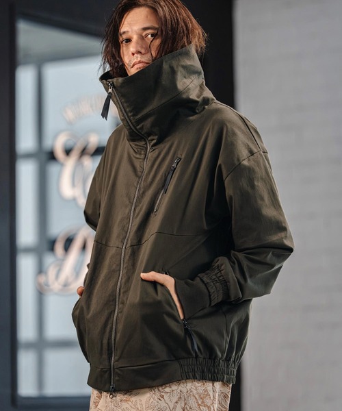 mj11352-Stretch Twill Volume Stand Neck Jacket スタンドカラー