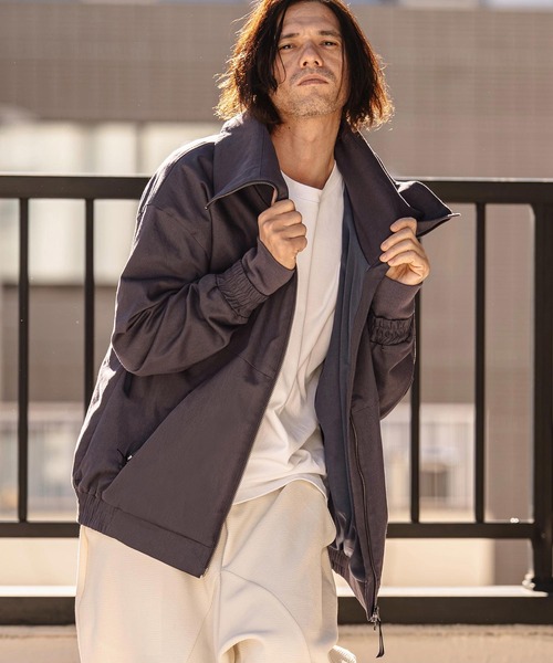 mj11352-Stretch Twill Volume Stand Neck Jacket スタンドカラー