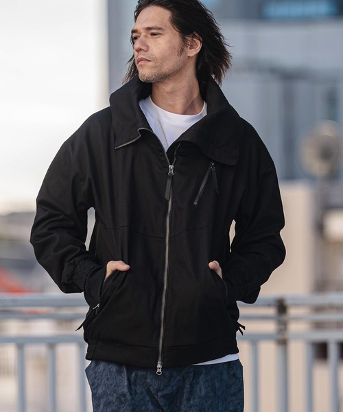 mj11352-Stretch Twill Volume Stand Neck Jacket スタンドカラー