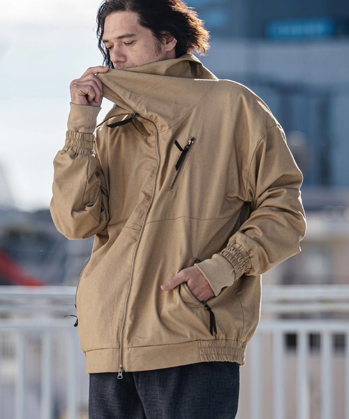 mj11352-Stretch Twill Volume Stand Neck Jacket スタンドカラー