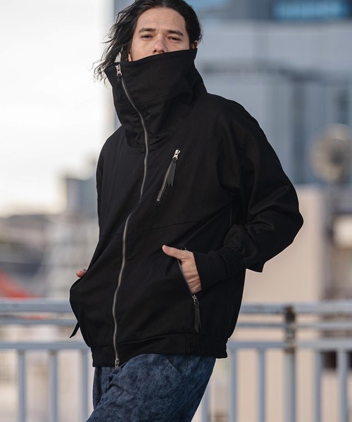 mj11352-Stretch Twill Volume Stand Neck Jacket スタンドカラー