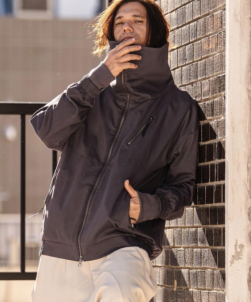 mj11352-Stretch Twill Volume Stand Neck Jacket スタンドカラー