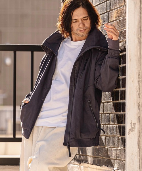 mj11352-Stretch Twill Volume Stand Neck Jacket スタンドカラー