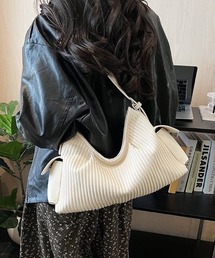 サイドポケットストライプ模様ショルダー
