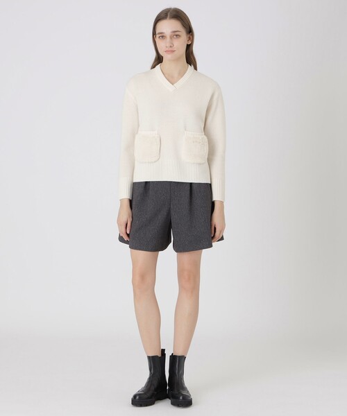 BLUE LABEL CRESTBRIDGE（ブルーレーベルクレストブリッジ）の「ラムズウールニットプルオーバー（ニット/セーター・レディース・グレー系その他/オフホワイト・38）」の11枚目の写真
