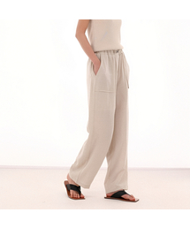 Linen Bending Wide Pants _Beige