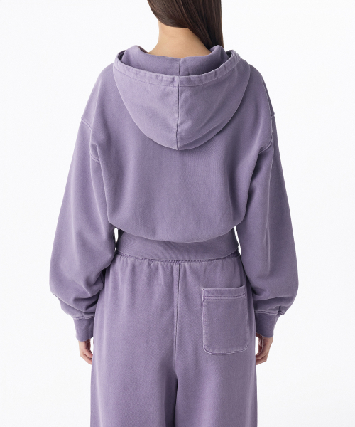 MUSINSA STANDARD WOMAN（ムシンサスタンダードウーマン）の「ウィメンズピグメントボリュームクロップフードパーカー[パープルグレー]（パーカー・レディース・その他・SMALL/MEDIUM/LARGE/X-SMALL）」の6枚目の写真