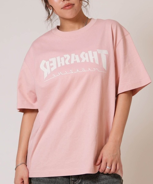 THRASHER(スラッシャー)の「THRASHER/スラッシャー 半袖 Tシャツ レディース プリントSSTEE ムラサキ限定 262TH2ST085(Tシャツ/カットソー・レディース・ピンク/グリーン/ホワイト/グレー・FREE)」の4枚目の写真