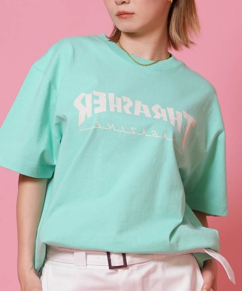 THRASHER(スラッシャー)の「THRASHER/スラッシャー 半袖 Tシャツ レディース プリントSSTEE ムラサキ限定 262TH2ST085(Tシャツ/カットソー・レディース・ピンク/グリーン/ホワイト/グレー・FREE)」の3枚目の写真
