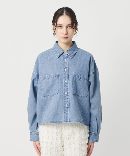 BEAUTY&YOUTH UNITED ARROWS(ビューティーアンドユースユナイテッドアローズ)の「【WEB限定】ショート デニムシャツ(シャツ/ブラウス・レディース・ネイビー/ライトブルー・FREE)」の10枚目の写真