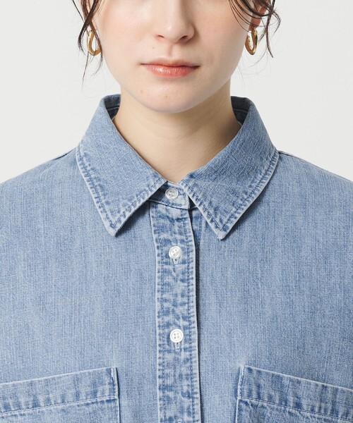 BEAUTY&YOUTH UNITED ARROWS(ビューティーアンドユースユナイテッドアローズ)の「【WEB限定】ショート デニムシャツ(シャツ/ブラウス・レディース・ネイビー/ライトブルー・FREE)」の13枚目の写真