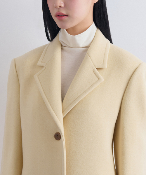 MUSINSA STANDARD WOMAN（ムシンサスタンダードウーマン）の「ウィメンズカシミヤブレンドタイディマキシコート[バター]（チェスターコート・レディース・その他・LARGE/MEDIUM/SMALL/X-SMALL）」の5枚目の写真