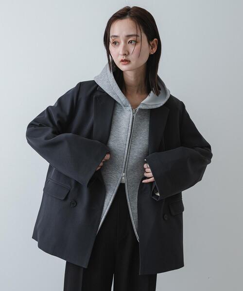 SENSE OF PLACE by URBAN RESEARCH（センスオブプレイスバイアーバンリサーチ）の「コクーンスリーブZIPパーカー（パーカー・レディース・グレー/ブラック/アイボリー・ONE）」の19枚目の写真