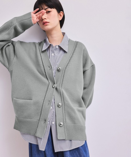 WEB限定】メタルボタンVネックカーディガン（カーディガン/ボレロ