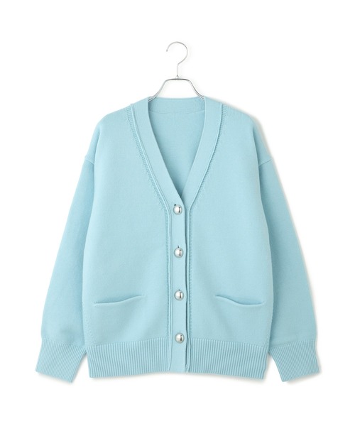 ADAM ET ROPE'(アダムエロペ)の「【WEB限定】メタルボタンVネックカーディガン(カーディガン/ボレロ・レディース・グレー/オフホワイト/ピンク/サックスブルー・FREE)」の6枚目の写真