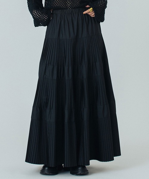 ROSE BUD(ローズバッド)の「TIERED SKIRT(スカート・レディース・カーキ/ブラック/ピンク・ONE SIZE)」の10枚目の写真