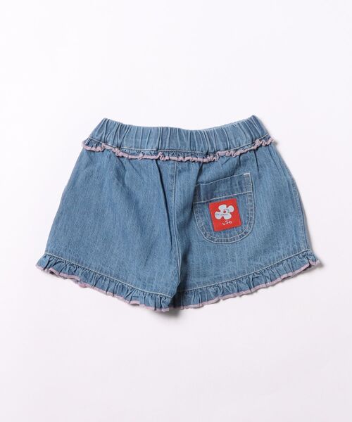 Life Support Products（ライフサポートプロダクツ）の「デニムフリルショートパンツ（デニムパンツ・キッズ・ライトブルー/ネイビー・100/95/90/80/150/140/130/120/110）」の4枚目の写真