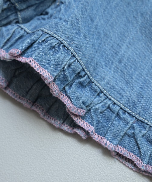 Life Support Products（ライフサポートプロダクツ）の「デニムフリルショートパンツ（デニムパンツ・キッズ・ライトブルー/ネイビー・100/95/90/80/150/140/130/120/110）」の11枚目の写真