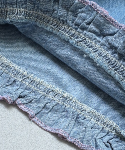 Life Support Products（ライフサポートプロダクツ）の「デニムフリルショートパンツ（デニムパンツ・キッズ・ライトブルー/ネイビー・100/95/90/80/150/140/130/120/110）」の12枚目の写真