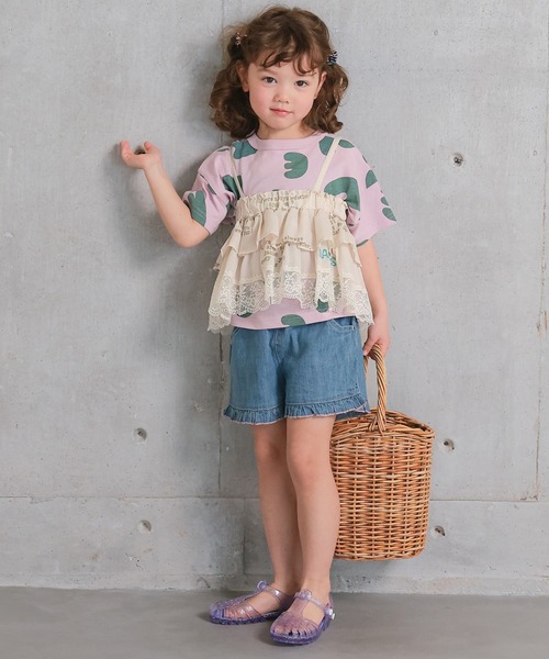 Life Support Products（ライフサポートプロダクツ）の「デニムフリルショートパンツ（デニムパンツ・キッズ・ライトブルー/ネイビー・100/95/90/80/150/140/130/120/110）」の7枚目の写真