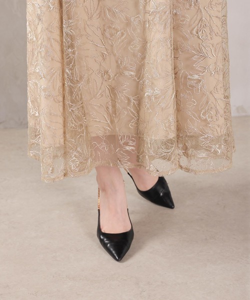 Kana（カナ）の「ボリュームボレロ花柄ワンピースドレス 2点セットワンピースドレス パーティー ドレス 結婚式 お呼ばれ オケージョン（ドレス・レディース・ブラック/チャコールグレー/ベージュ・M）」の12枚目の写真