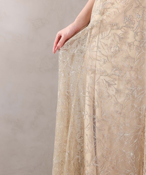 Kana（カナ）の「ボリュームボレロ花柄ワンピースドレス 2点セットワンピースドレス パーティー ドレス 結婚式 お呼ばれ オケージョン（ドレス・レディース・ブラック/チャコールグレー/ベージュ・M）」の11枚目の写真