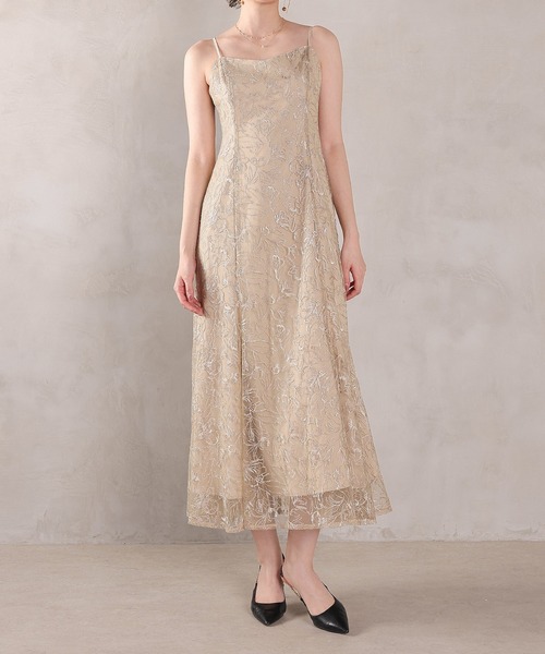 Kana（カナ）の「ボリュームボレロ花柄ワンピースドレス 2点セットワンピースドレス パーティー ドレス 結婚式 お呼ばれ オケージョン（ドレス・レディース・ブラック/チャコールグレー/ベージュ・M）」の7枚目の写真