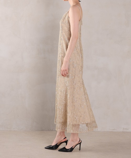 Kana（カナ）の「ボリュームボレロ花柄ワンピースドレス 2点セットワンピースドレス パーティー ドレス 結婚式 お呼ばれ オケージョン（ドレス・レディース・ブラック/チャコールグレー/ベージュ・M）」の8枚目の写真